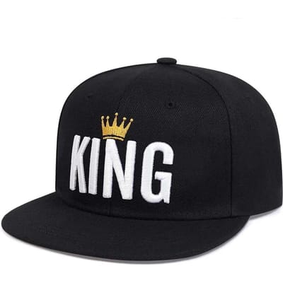 Unisex Kroon Koning Borduurwerk Hip-Hop Hoeden Lente En Herfst Buiten Verstelbare Sport Casual Baseballpetten Zonbescherming Hoed zwart