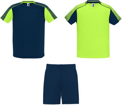 Unisex Sportset met 1 broek en 2 shirts Fluor groen / Navy XL, model Juve