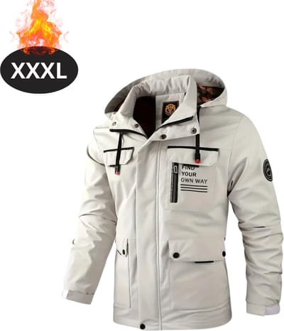 Bovista Windjas Voor Heren - Windjack - Waterdicht - Jas Met Capuchon - Outdoorjas - Volwassen - Wit - Maat XXXL