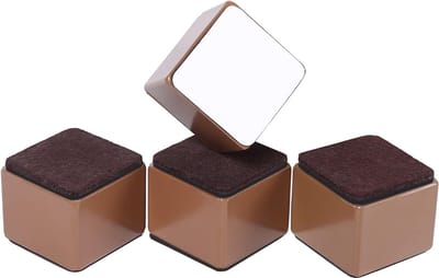 Zelfklevende Bedverhogers van Koolstofstaal - Set van 4 - Verbeter de Opbergruimte van Je Bed - Eenvoudige Installatie - Stijlvol Design - Duurzaam Materiaal - Modern Meubelaccessoire