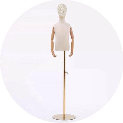 Kinder Paspop - Kinderetalagepop Kinderkledingmodel - Kleding Presenteren - Flexibele Armen - 4 Jaar - Goud