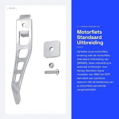 Dailygoods- Motorfiets Standaard Uitbreiding - Compatibel met Harley-Davidson Dyna 1993-2017 - Chroom - Ergonomisch Ontwerp - Slijtvast - Perfecte Pasvorm - Standaardverlenging
