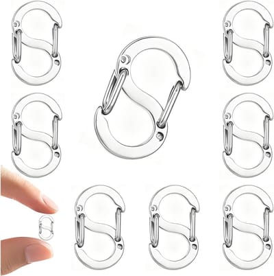 Roestvrijstalen dubbele opening lobster clasps, korte verlengstukken, metalen sluitingen voor kettingen en kabelbinders (zilver)