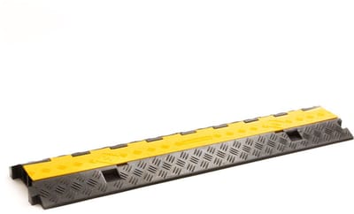 Rubbermagazijn - Kabelbrug 2 kanalen zwart/geel LxBxH=980x255x45mmKabelbeschermer - Veilige verwerking van kabels - Kabelgoot
