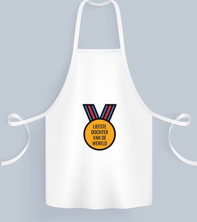 Akyol - liefste dochter van de wereld Keukenschort - Dochter - de liefste dochter - verjaardagscadeau - verjaardag - cadeau - cadeautje voor dochter - dochter artikelen - kado - geschenk - gift - 82 bij 71 cm