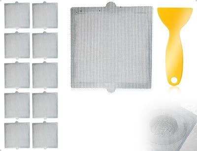 Dailygoods- Afvoerzeven Set van 10 - Zelfklevende Haarvangers - Wegwerp Filters - Flexibele Netstickers - Voor Doucheleidingen - Inclusief Schraper - Afvoerfilter
