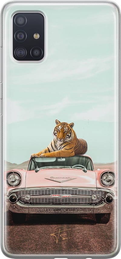 Hoesje geschikt voor Samsung Galaxy A51 - Chill tijger - Soft Case - TPU - Print - Multi - Mooie Telefoonhoesjes