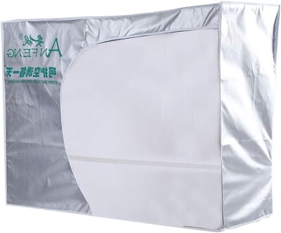 Waterdichte Beschermhoes voor Airconditioning, Polyester, Anti-Stof en Anti-Sneeuw, met Ventilatieopening en Bindtouw, Geschikt voor Buitengebruik, 1.5 P, Zilver - Ideaal voor Bescherming en Duurzaamheid