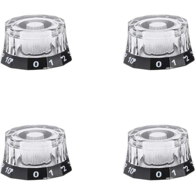 4 STUKS Elektrische Gitaarknop Plastic 6mm Binnendiameter Gitaar Snelheidsregeling Volume Toon Knop white