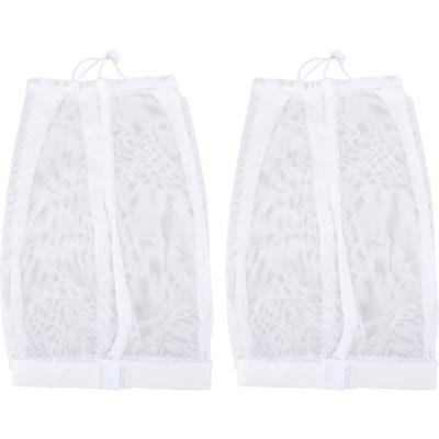 2 stuks Net Plopping Cap Verstelbare Band Herbruikbaar Drogen Krullend Haar Net Plopping Bonnet voor Thuis Reizen white
