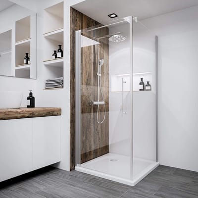 Schulte douchecabine - BREMEN 75x75x190 - draaideur en zijwand - 6mm transparant veiligheidsglas - alu