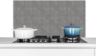 Spatscherm keuken 100x50 cm - Kookplaat achterwand Beton - Structuur - Patroon - Muurbeschermer - Spatwand fornuis - Hoogwaardig aluminium