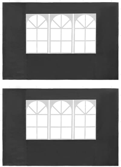 Zijpanelen Partytent - Tentwanden Venster - Bescherming Buiten - UV- en Waterbestendig - 300 x 195 cm - Antracietgrijs