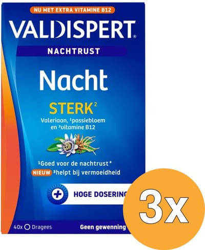 3x Valdispert Nacht Sterk (40 dragees)