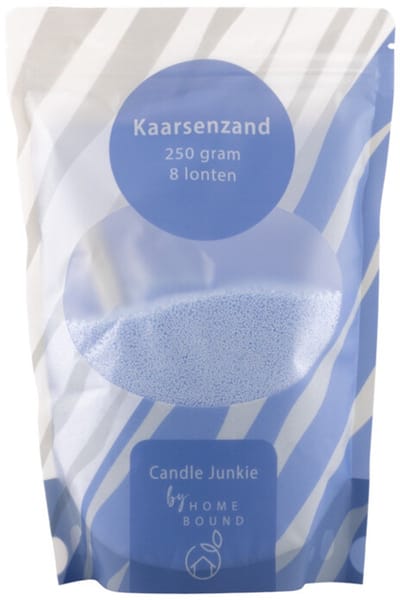 Kaarsenkorrels zak met 8 lonten lichtblauw