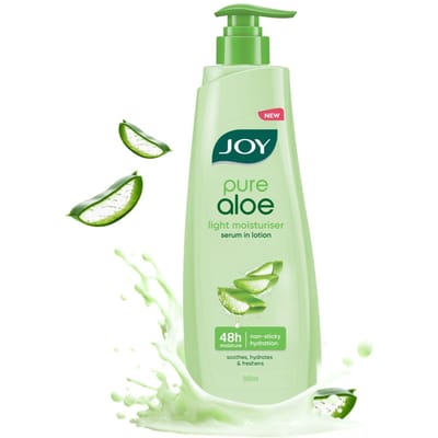 Joy Pure Aloë Lichte Hydraterende Bodylotion 500ml | 48 Uur Hydratatie voor Mannen & Vrouwen | Verzacht, Hydrateert & Verfrist Droge Huid | Ideaal voor de Winter | Lichtgewicht beige