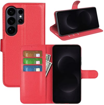 MobyDefend Hoesje - Geschikt voor Samsung Galaxy S26 Ultra - Kunstleren Wallet Book Case (Sluiting Voorkant) - Rood