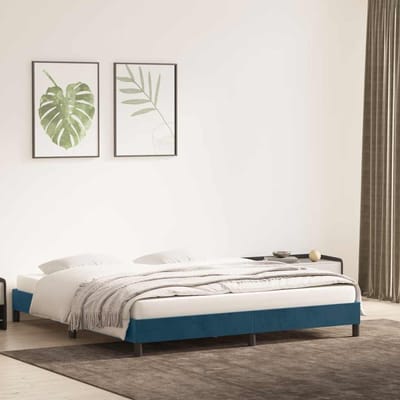 vidaXL - Bedframe - zonder - matras - 180x210 - cm - fluweel - donkerblauw