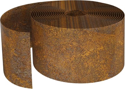 Metalen Tuinrand Rol - Flexibele Beeteindrand - 14 cm hoog - Tuindecoratie - Palissade - Slakkenhek - Maaikant - Voor Tuin en Kwekerij - Roestig - 500 cm - NAIZY