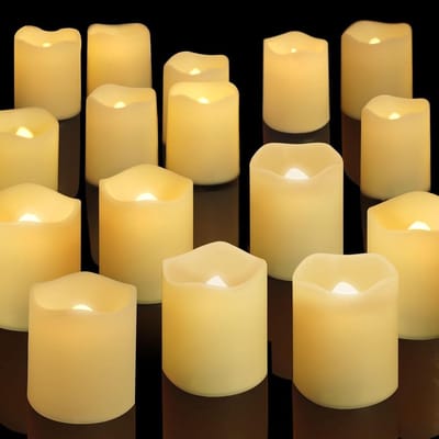 Daity 24 stuks - Led-kaarsen - knipperende - op batterijen werkende LED-theelichtjes - realistische elektronische nep-kaarsen - geschikt als verjaardagscadeau voor vrouwen - moeders - oma's en Moederdagdecoraties
