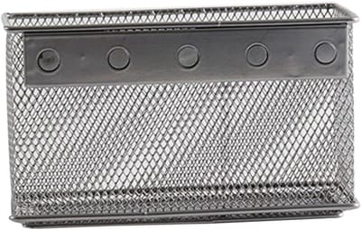 Magnetische Opberger - Pennenbakje Gaas - Kantoor Organiseren - Metalen Net Design - Extra Groot - Zilver