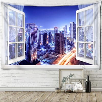 Zeegezicht Wandtapijt Wandhanger Boheemse Kunst Woonkamer Raam Schilderij Eenvoudige Noordse Woondecoratie 150X130 CM