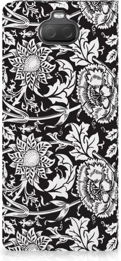 Sony Xperia 10 Smart Cover Black Flowers