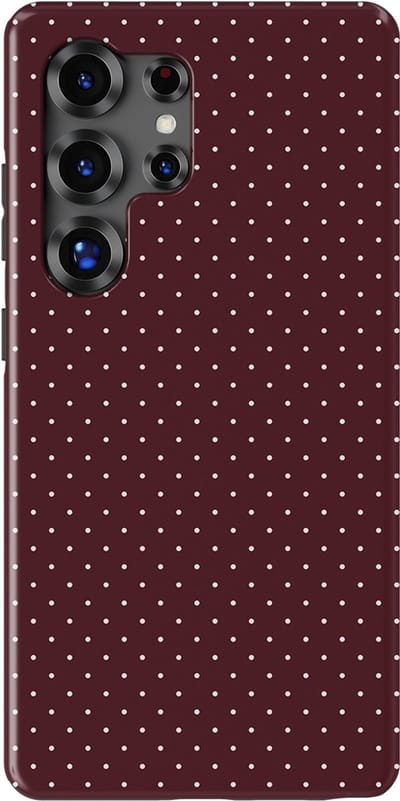 Micro Dots Tough Hoesje Samsung Galaxy S25 Ultra | Geschikt Voor Mag | Stippen Motief Backcover Samsung Galaxy S25 Ultra Wine Dots