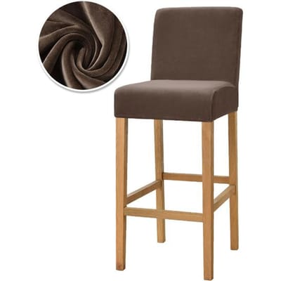 Fluwelen Stoffen Stoelhoezen Zithoezen Hoes Hotel Banket Eetkamer Housse De Chaise Fauteuil 1 /2 /4 /6 Stretch Bar Leorate 1 Piece black