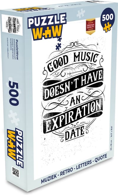 Puzzel Muziek - Retro - Letters - Quote - Legpuzzel - Puzzel 500 stukjes