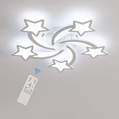 Riserva Smart LED Plafondlamp Meteor Design - 50W - 6200 lm - Dimbaar 3000K-6500K - App & Afstandsbediening - Wit - Moderne Plafonnière voor Woonkamer en Slaapkamer