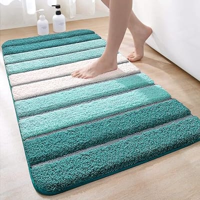 Badmat 60 x 90 cm, Antislip, Absorberend Water, Machinewasbaar, Microvezel Badkamervloermat, Badkamer Accessoires, Turkoois