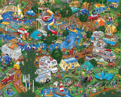 Legpuzzel 1000 Stukken - Volwassen Puzzel - Ontspanning Thuis - Unieke Stukken - 76 x 61 cm - Camping Thema