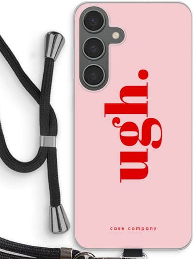 Case Company® - Hoesje met koord geschikt voor Samsung Galaxy S24 Plus hoesje met Koord - Ugh - Telefoonhoesje met Zwart Koord - Bescherming aan alle Kanten en Over de Schermrand