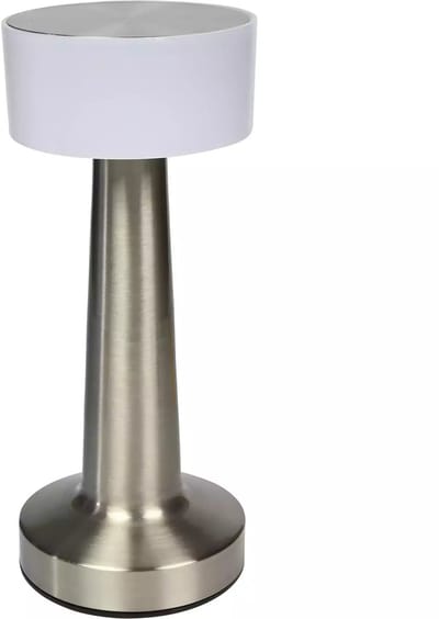 Benson Oplaadbare LED tafellamp - Touchbediening - Zilver - 3 Kleuren - 21 cm