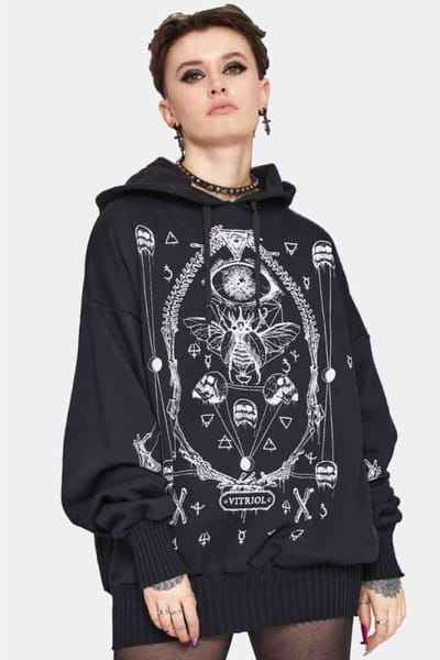 Jawbreaker - Vitriol Print Oversized Hoodie/trui - S - Zwart