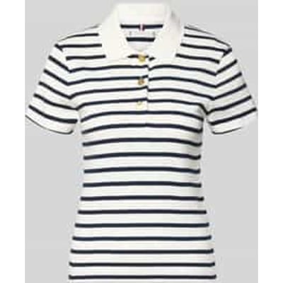 Tommy Hilfiger Gold Button Slim Ss Breton Stp Ecru/dark Night Navy Taglia: M | Polo Outlet | Donna | Nero