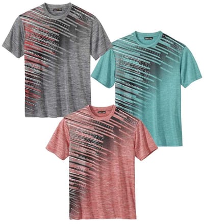 ATLAS FOR MEN - Set van 3 T-shirts sport & vrije tijd - Heren - Verkrijgbaar in grote maten - XL