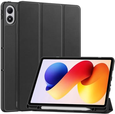 Coverup Tablethoes geschikt voor Xiaomi Redmi Pad 2 Pro Hoesje - Tri-Fold Book Case met Wake/Sleep en Stylus-houder - Zwart