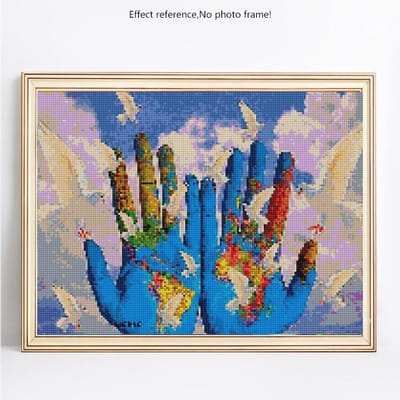 Mosaïque Diamant Dessin Animé Peinture Diamant 5d Forage Complet Strass Ronds Broderie Diamant 20X30 blue