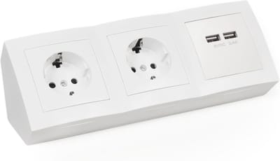 Stopcontactdoos met USB en 2 Geaarde Aansluitingen voor Onderbouw