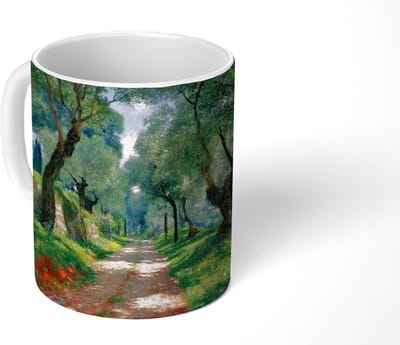 Mok - Koffiemok - Pad - Bomen - Schaduw - Mokken - 350 ML - Beker - Koffiemokken - Theemok