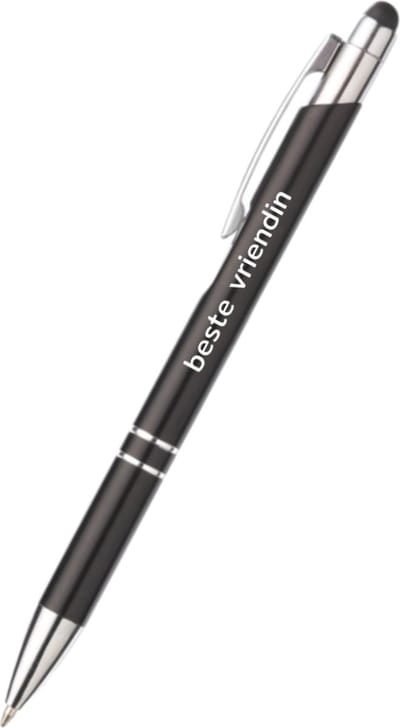 beste vriendin pen - zwart - gegraveerd - Pennen vriendin - vriendin - pen met tekst cadeau - vriendin cadeautje - verjaardag cadeau - bedankje - met soft touch