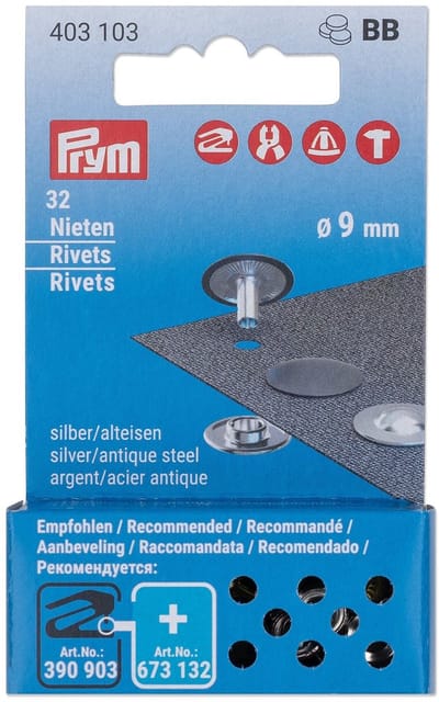 Navul.siernieten MS 9mm zilv-o.ijz.32st - Prym