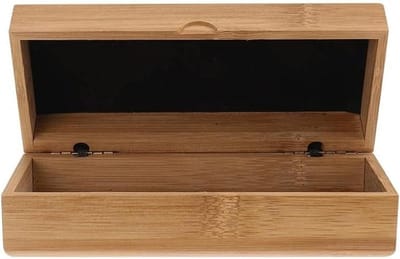Opbergdoos Hout - Brillenhoes Decoratief - Zonnebril Beschermen - Vintage Look - 16 cm - Khaki