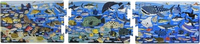 Kinderpuzzel Zeedieren - Panoramische Legpuzzel - Ontspannen Spelen - Educatief en Decoratief - 74 x 165 cm - Multicolor