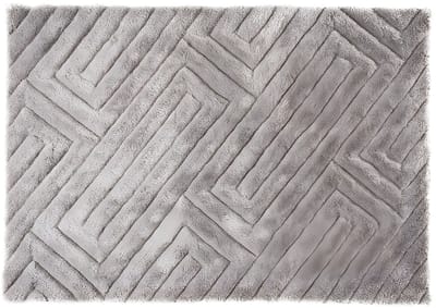 Vente-unique Tapijt shaggy MAZE - polyester - Grijs - 160 x 230 cm L 230 cm x H 4 cm x D 160 cm