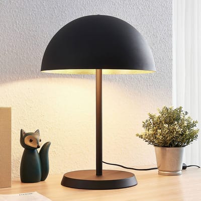Lindby - Tafellamp - 2lichts - Metaal - H: 51 cm - E27 - zwart, goud