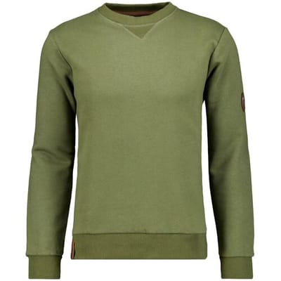 Ragman Trui Round Neck Uni Color Sweat Donker Groen / male