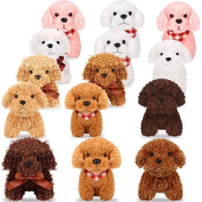 8-40 Stuks 5 Inch Mini Pluche Honden Kleine Knuffelhond Groothandel Pluche Speelgoed Adopt a Dog Feestartikelen voor Cadeautas Vullers Terug naar School 8PCS beige